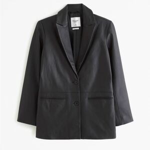 Abercrombie and Fitch Genuine Leather Black Women's Blazer msrp $400